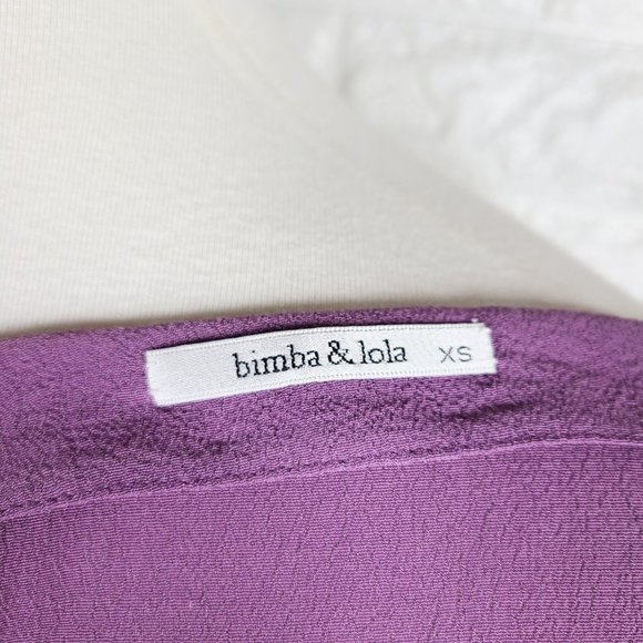 Bimba & Lola Purple Gathered Sheath Dress XS - Picture 7 of 8